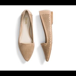 MIA Elsie nude flats, perforated laser cut flats